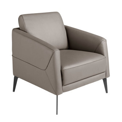 Angel Cerda Stylish Dark Grey Leather Armchair For Modern Interiors - image 1