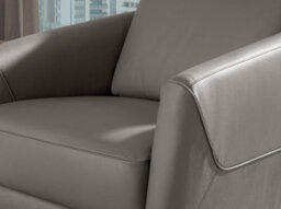 Angel Cerda Stylish Dark Grey Leather Armchair For Modern Interiors - thumbnail 4