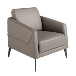 Angel Cerda Stylish Dark Grey Leather Armchair For Modern Interiors