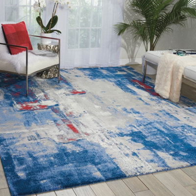 Nourison Twi20 Twilight Grey Blue Wool Rug-236Cm X 297Cm - image 1