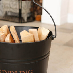 Dibor Traditional Black And Copper Fireside Coal, Log Storage And Kindling Bucket Basket - thumbnail 3