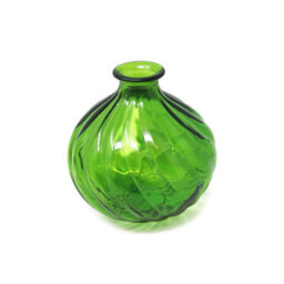 Verano Spanish Ceramics Recycled Glass Ola Lime Green Home Décor Small Round Vase (H) 17Cm