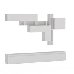 Decorotika Milano Moduler Modern Tv Unit Wall Mount Customizable Layout High Gloss White - thumbnail 4
