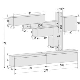 Decorotika Milano Moduler Modern Tv Unit Wall Mount Customizable Layout High Gloss White - thumbnail 6