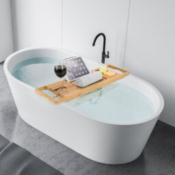 Woodluv Luxury Bamboo Extendable Bathtub Tray, Bath Bridge, Bath Caddy 70 X 22 X 4 Cm - thumbnail 2