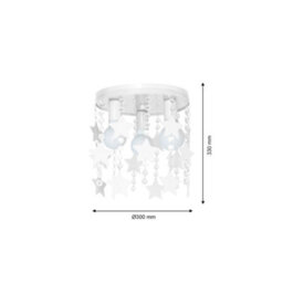 Milagro Ceiling Lamp Star 3Xe27 White Attractive Hand Made Chandelier With Suspended Crystals And Stars - thumbnail 3