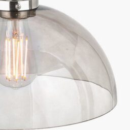 Pacific Lifestyle Ceiling Light Antique Silver Metal And Glass Dome Pendant - thumbnail 3