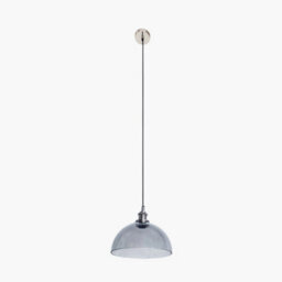 Pacific Lifestyle Ceiling Light Antique Silver Metal And Glass Dome Pendant - thumbnail 2