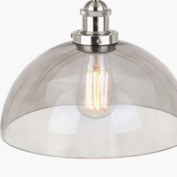 Pacific Lifestyle Ceiling Light Antique Silver Metal And Glass Dome Pendant - thumbnail 4