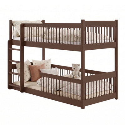 Arte Dark Chocolate Wooden Bunk Bed & 2 Bonnell Mattresses 90 X 190 Cm - image 1