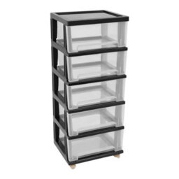5 Drawer Fabric Dresser Storage Tower Cabinet - thumbnail 3