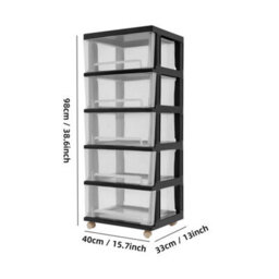 5 Drawer Fabric Dresser Storage Tower Cabinet - thumbnail 2