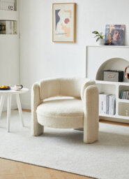 Nordlys White Bouclé Chair Modern Design Style Living Room - thumbnail 8