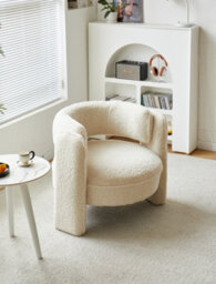 Nordlys White Bouclé Chair Modern Design Style Living Room - thumbnail 5