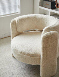 Nordlys White Bouclé Chair Modern Design Style Living Room - thumbnail 7