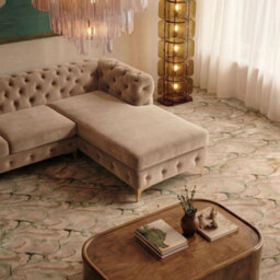 Monaco Chesterfield 3 Seater Chaise Sofa Mink Velvet L Shaped Corner Chaise- Right Hand Deep Buttoned Upholstery Couch Lounge - thumbnail 4