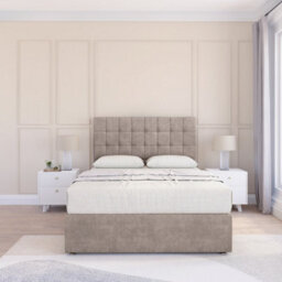 "Sloomy 4Ft6  Alabama Divan Bed Base Pebble Plush ,2 Drawers & 54"" Floor Standing Headboard - Double" - thumbnail 2