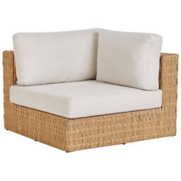 Beliani Garden Corner Sofa With Table 4 Seater Oliveri Pe Rattan Beige Left Hand - thumbnail 7