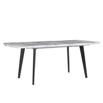 Beliani Extending Dining Table Mosby Grey Marble 160/200 Cm 90 Cm - image 1