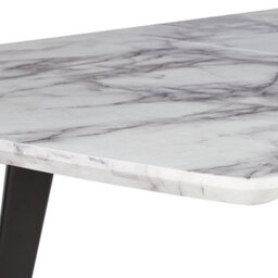 Beliani Extending Dining Table Mosby Grey Marble 160/200 Cm 90 Cm - thumbnail 7