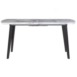 Beliani Extending Dining Table Mosby Grey Marble 160/200 Cm 90 Cm - thumbnail 6