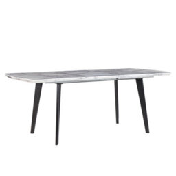 Beliani Extending Dining Table Mosby Grey Marble 160/200 Cm 90 Cm - thumbnail 1