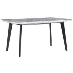 Beliani Extending Dining Table Mosby Grey Marble 160/200 Cm 90 Cm - thumbnail 5