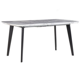 Beliani Extending Dining Table Mosby Grey Marble 160/200 Cm 90 Cm - thumbnail 4