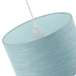 Happy Homewares Designer Bobbled And Textured Linen Lamp Shade In Light Duck Egg Blue - thumbnail 5