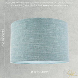 Happy Homewares Designer Bobbled And Textured Linen Lamp Shade In Light Duck Egg Blue - thumbnail 6