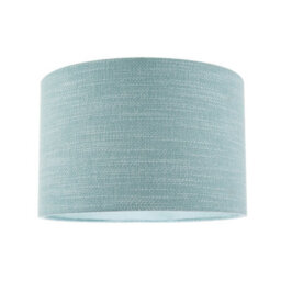Happy Homewares Designer Bobbled And Textured Linen Lamp Shade In Light Duck Egg Blue