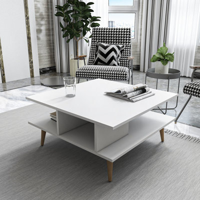 Decorotika Akya Coffee Table With Storage White - image 1