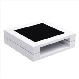 Furniture in Fashion Cyndy High Gloss Coffee Table In White With Black Glass Top - thumbnail 4