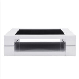 Furniture in Fashion Cyndy High Gloss Coffee Table In White With Black Glass Top - thumbnail 5