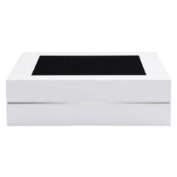 Furniture in Fashion Cyndy High Gloss Coffee Table In White With Black Glass Top - thumbnail 6