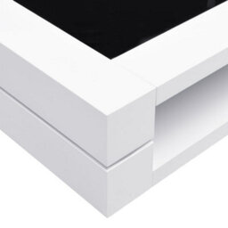 Furniture in Fashion Cyndy High Gloss Coffee Table In White With Black Glass Top - thumbnail 7