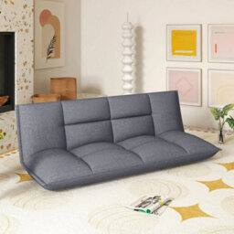 Floor Sofa Chair Convertible Lazy Couch W/adjustable Backrest - thumbnail 4