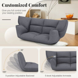 Floor Sofa Chair Convertible Lazy Couch W/adjustable Backrest - thumbnail 5