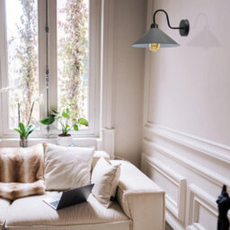 Industrial Vintage Wall Light Sconce Grey Metal Cone Shade E27 Swan Neck Bulb Included - thumbnail 4