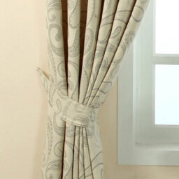 Homescapes Cream Paisley Jacquard Curtain Tie Back Pair - thumbnail 2