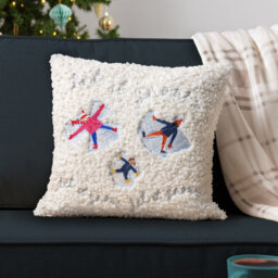Furn. Christmas Together Snowangels Boucle Embroidered Polyester Filled Cushion - thumbnail 6