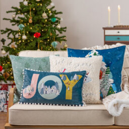 Furn. Christmas Together Snowangels Boucle Embroidered Polyester Filled Cushion - thumbnail 5