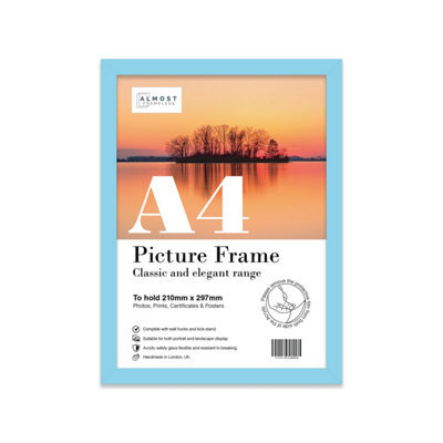 A4 Light Blue Picture Frame Fits A4 (21 X 29.7Cm - 8.3 X 11.7In) Poster, Photo, Artwork, Or Print. - image 1