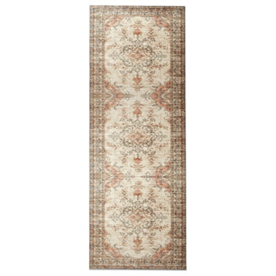Bedlooms Timeless Cashmere Rug 80X300Cm, Vintage Floral Medallion, Anti-Slip, Stain Resistant, Thick Extra Large Runner - image 1