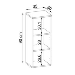 Roomart Lotus Wall Mounted Bathroom Towel Storage Cabinet 90Cm High In White And Oak Finish - thumbnail 4