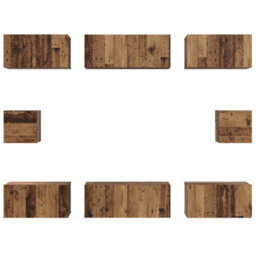 Berkfield Modern Tv Cabinet Set 8 Pcs Old Wood Medium 30.5 X 30 X 30 Cm - thumbnail 8