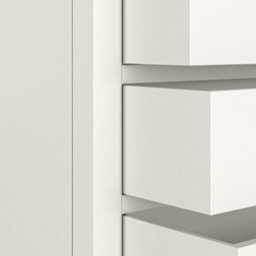 Farro Coconut White 2 Over 3 Drawer Chest With Washed Oak Top - Fully Assembled By Roseland Furniture - thumbnail 7