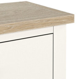 Farro Coconut White 2 Over 3 Drawer Chest With Washed Oak Top - Fully Assembled By Roseland Furniture - thumbnail 6
