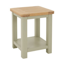 The Furniture Market Marbury Sage Green Painted Lamp Table Wooden Side Table With Shelf Whitewash Oak Top Modern Country Styling - thumbnail 4