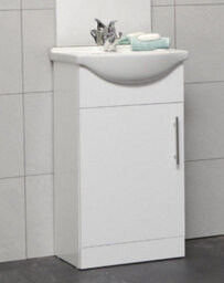 Home Treats White Freestanding Vanity Unit & Basin Set - Includes 1 Door Vanity (W)418mm (H)800mm - thumbnail 7